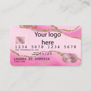 Visite Ajouter Votre Logo Carte de crédit Maquillage Or S