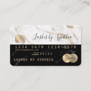 Visite ajouter votre nom Carte de crédit Styled Black Mar
