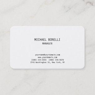 Visite Angle arrondi simple blanc gestionnaire carte de v