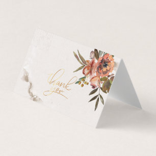 Visite Aquarelle Carte de remerciements Fleurs d'automne