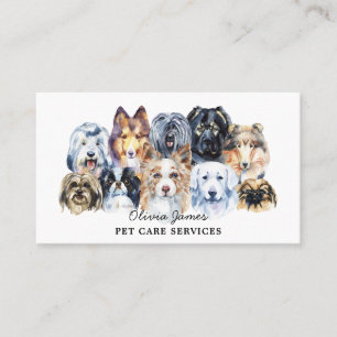 Visite Aquarelle chien marcheur animal de compagnie carte