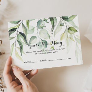 Visite Aquarelle Eucalyptus Devinez Combien De Carte De J