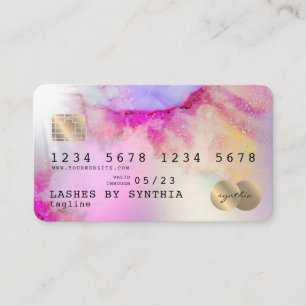 Visite Aquarelle Unicorne art Carte de crédit Style argen