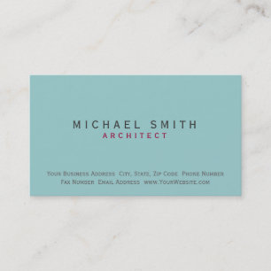 Visite Architect Blue Modern Simple Minimal Carte de visi