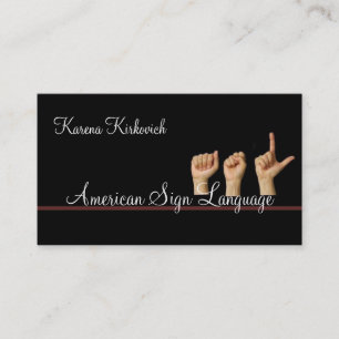Visite ASL, Langue des Signes, Traducteur, Carte de visit