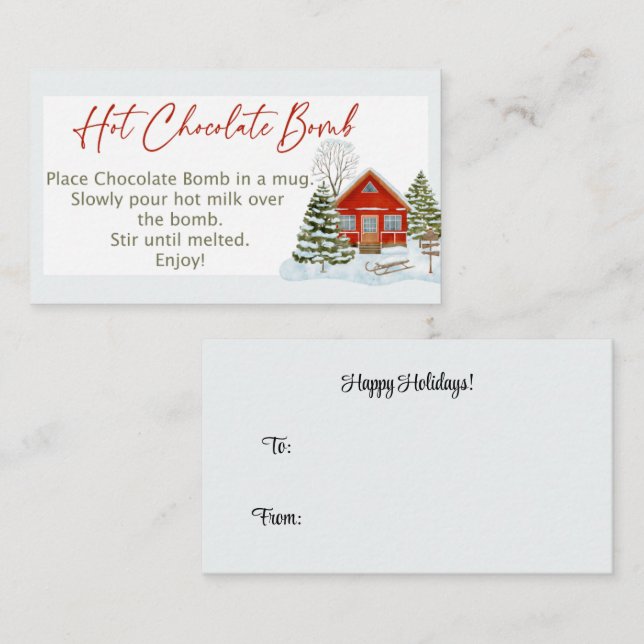 Visite Balises de bombe chocolat chaud, taille carte de v (Devant / Derrière)