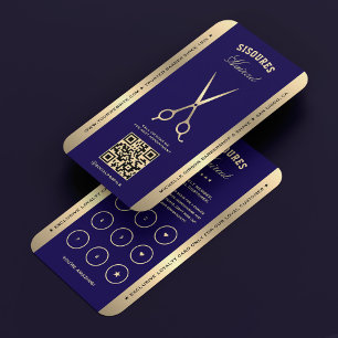 Visite Barbier Barbier Bleu foncé Ciseaux Carte de fidéli