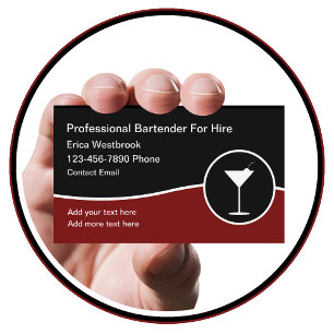 Visite Barman tendance Classy Pour Location Carte de visi