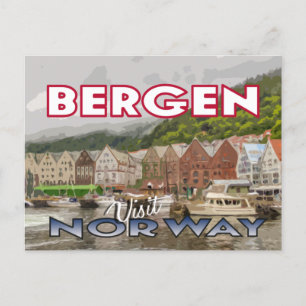 Visite... Bergen, Norvège - carte postale