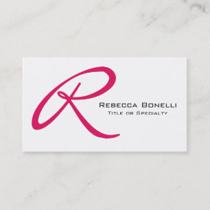 Visite Blanc Ruby Red Monogramme Consultant Carte de visi