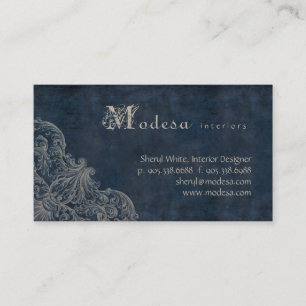 Visite Bleu antique de design d'intérieur de carte de