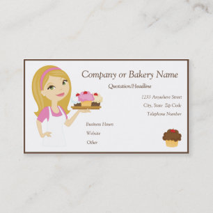 Visite Blonde/Cupcake rose Baker/boulangerie 4 Carte de v