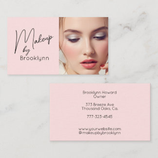 Visite Blush Rose Carte de Commerce de Maquillage Script