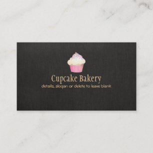Visite Boulangerie Cupcake Faux Linge noir Carte de visit