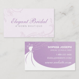 Visite Boutique Bride Gown Purple Lavender Carte de visit