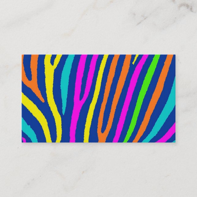 Visite Bright neon zebra rayonne attention carte de visit (Devant)