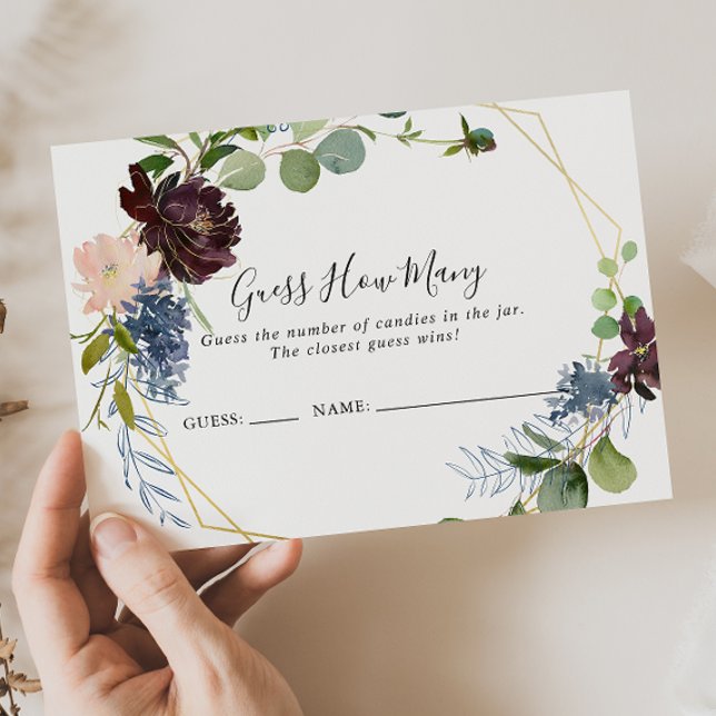 Visite Burgundy Gold Géométrique Devinez combien de carte (Créateur téléchargé)