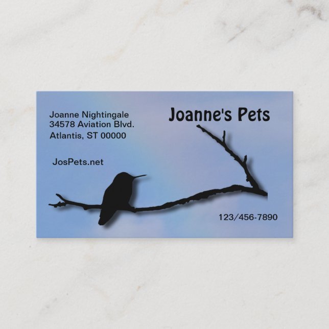 Visite Bus. Carte - Silhouette de colibri (Devant)