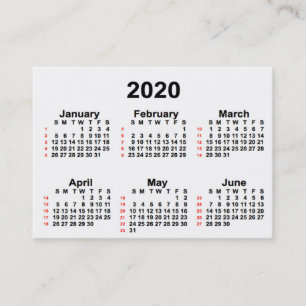 Visite Calendrier de 52 semaines blanc 2020 par les Carte