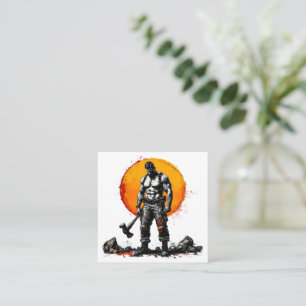 Visite Carré barbare guerrier imaginaire médiéval Carte de visi