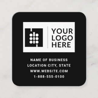 Visite Carré Carte Carrée de Logo de Code QR Noir Moderne