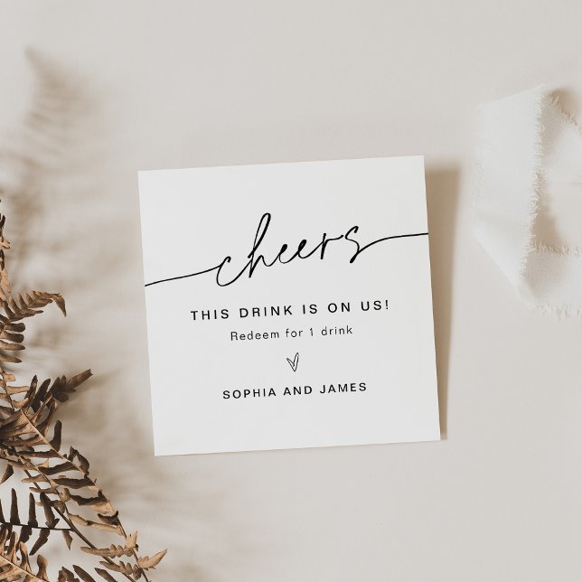 Visite Carré Carte de boisson gratuite EVERLEIGH Mariage (Créateur téléchargé)