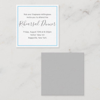 Visite Carré Carte de boîtier minimaliste pour le dîner de la r