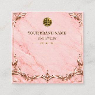 Visite Carré Carte de collier élégante rose blush or rose