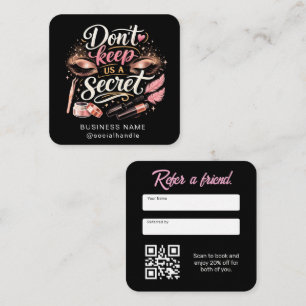 Visite Carré Carte de parrainage beauté avec QR Code