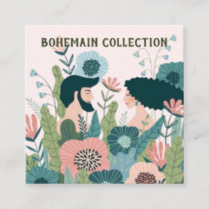 Visite Carré Carte de présentation d'illustration de motif boho