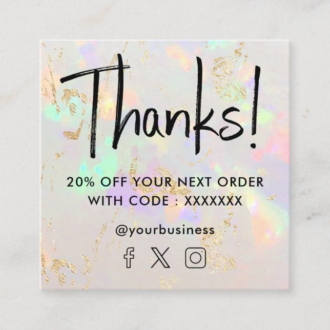 Visite Carré carte de réduction opale gemstone (Devant)