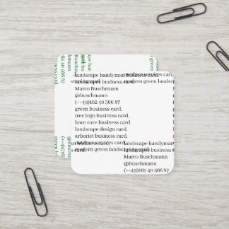 Visite Carré Carte de texte d'aménagement paysager logo moderne