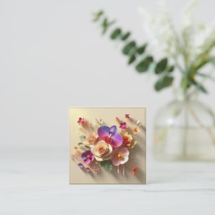 Visite Carré Carte de voeux 3D Spring Blossoms - Roses dynamiqu