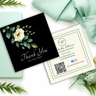 Visite Carré Carte d'insertion "Merci" pour entreprise de fleur