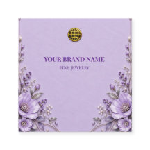 Carte élégante de collier floral en lavande pastel