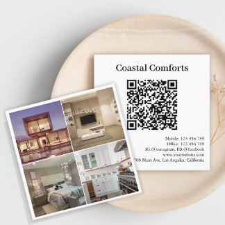 Visite Carré Carte hôte de code QR moderne pour les locations d