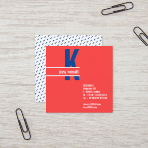 Visite Carré Corail impressionnant Gras Monogramme Carte de vis