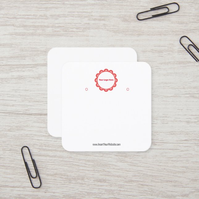 Visite Carré Créer votre carte d'affichage d'écoute de logo per (Devant/Arrière en situation)