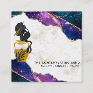 Visite Carré *~* Galaxy Mermaid Moon Mystic Agate Carte de visi