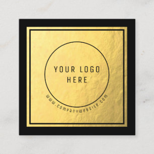 Visite Carré Logo Professionnel - Faux Gold Foil Carte de visit