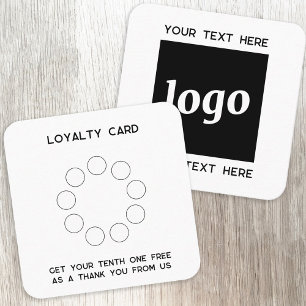Visite Carré Logo simple et carte de fidélité promotionnelle te