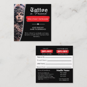 Visite Carré Modèle de carte de parrainage de tatouage Faire