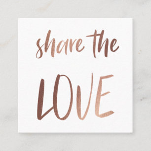 Visite Carré Or minimaliste rose Partager L'Amour   Carte de fi