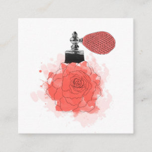 Visite Carré Parfum de rose rouge de fleuriste de carte de