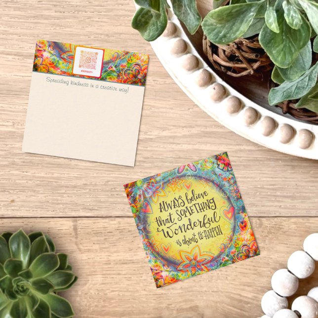 Visite Carré Quelque Chose De Merveilleux Citation Floral Carte (Créateur téléchargé)