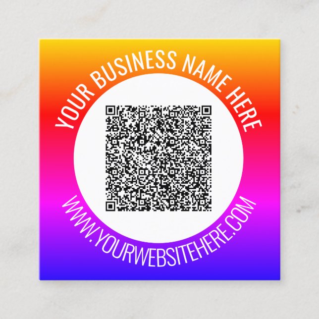 Visite Carré Vos informations d'analyse de code QR Carte de vis (Devant)