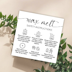 Visite Carré Wax Melts Care Carte de remerciements Élégant Scri