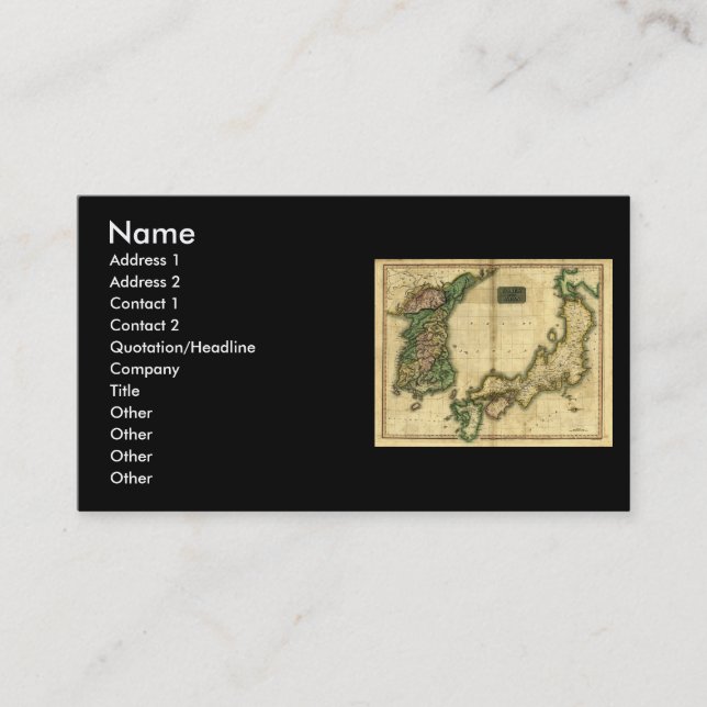 Visite Carte 1815 de la Corée et du Japon (Devant)