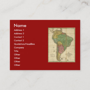 Visite Carte 1826 de l'Amérique du Sud de cru par Anthon