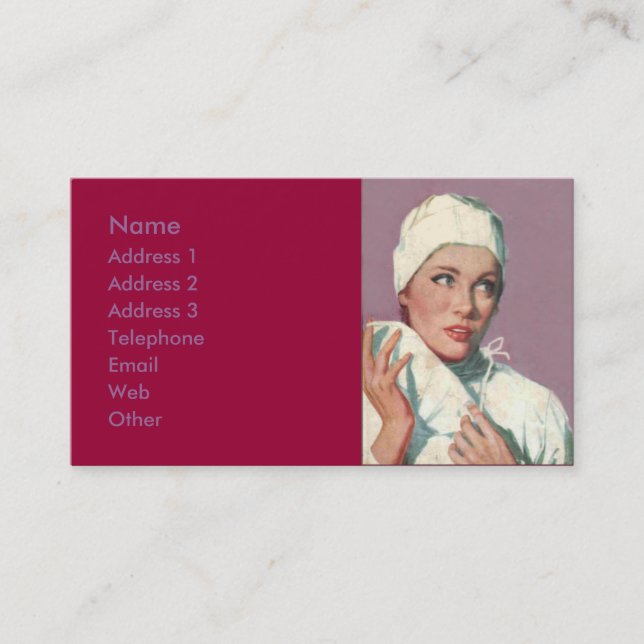 VISITE CARTE 2 DE PROFIL D'INFIRMIÈRE ++ (Devant)